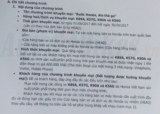 mua honda winner duoc tang the dien thoai 600 nghin dong