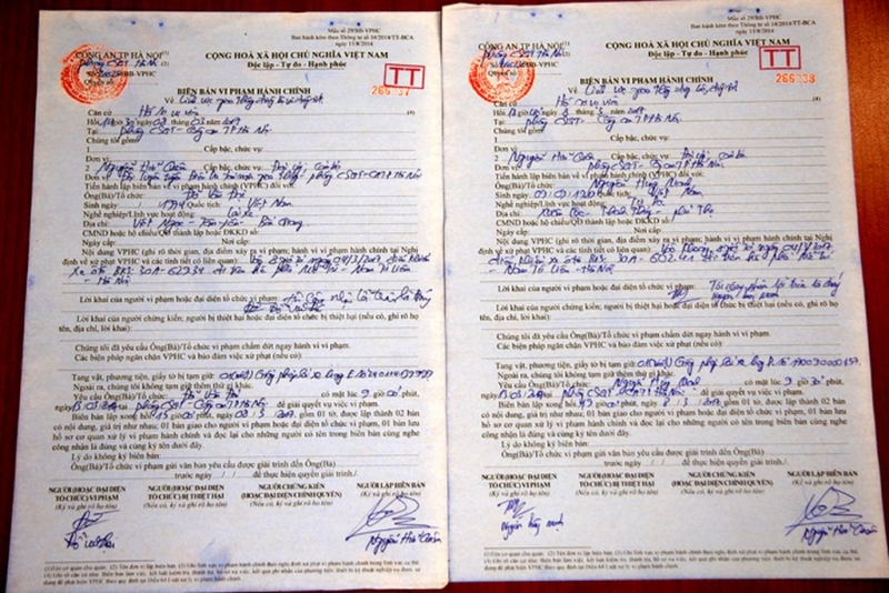 su dung bien ban xu phat thay bang lai xe