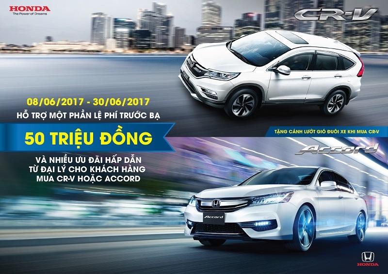 honda viet nam uu dai 50 trieu le phi truoc ba cho cr v