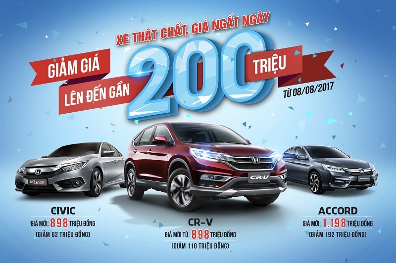o to honda dong loat giam gia den gan 200 trieu