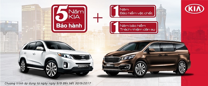 thang 9 mua xe kia duoc huong bao hanh den 5 nam