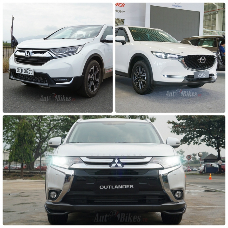 So sánh Mitsubishi Outlander, Mazda CX-5 và Honda CR-V so sanh mitsubishi outlander mazda cx 5 va honda cr v