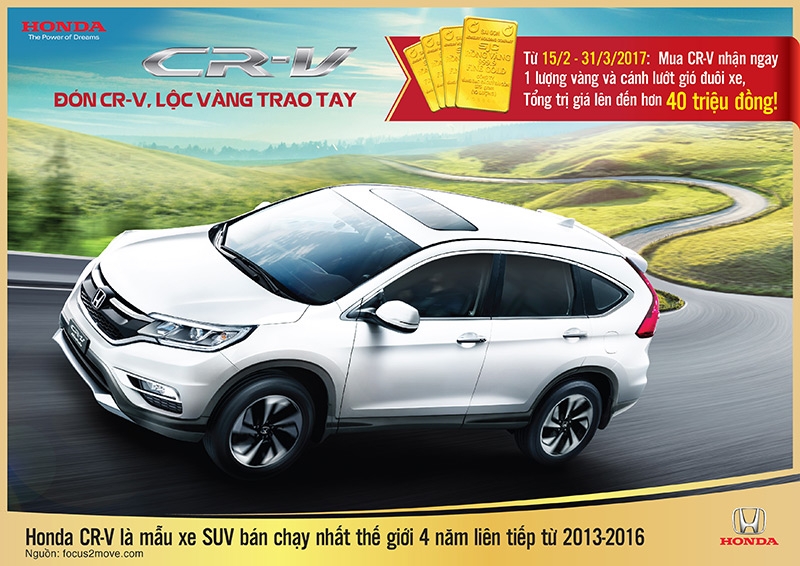 Tháng 3, mua Honda CR-V được ưu đãi 45 triệu đồng mua honda cr v duoc uu dai 45 trieu dong