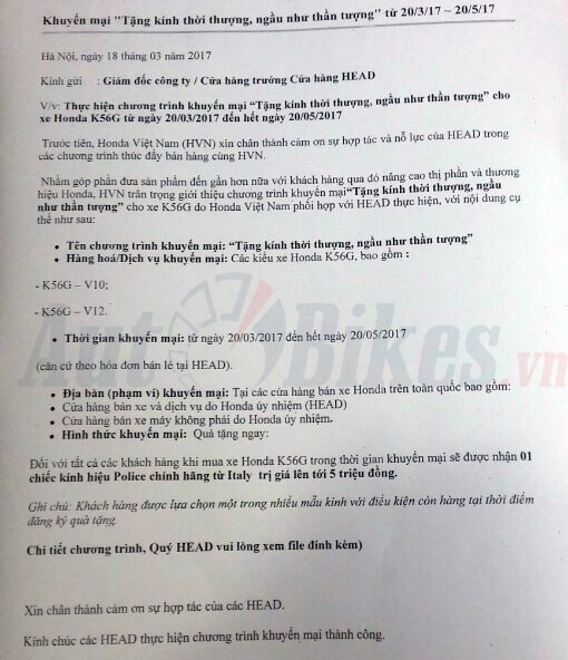 honda winner 150 lai khuyen mai soc chua tung thay