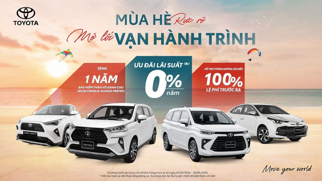 Toyota Việt Nam tung loạt ưu đãi "khủng" trong tháng 4