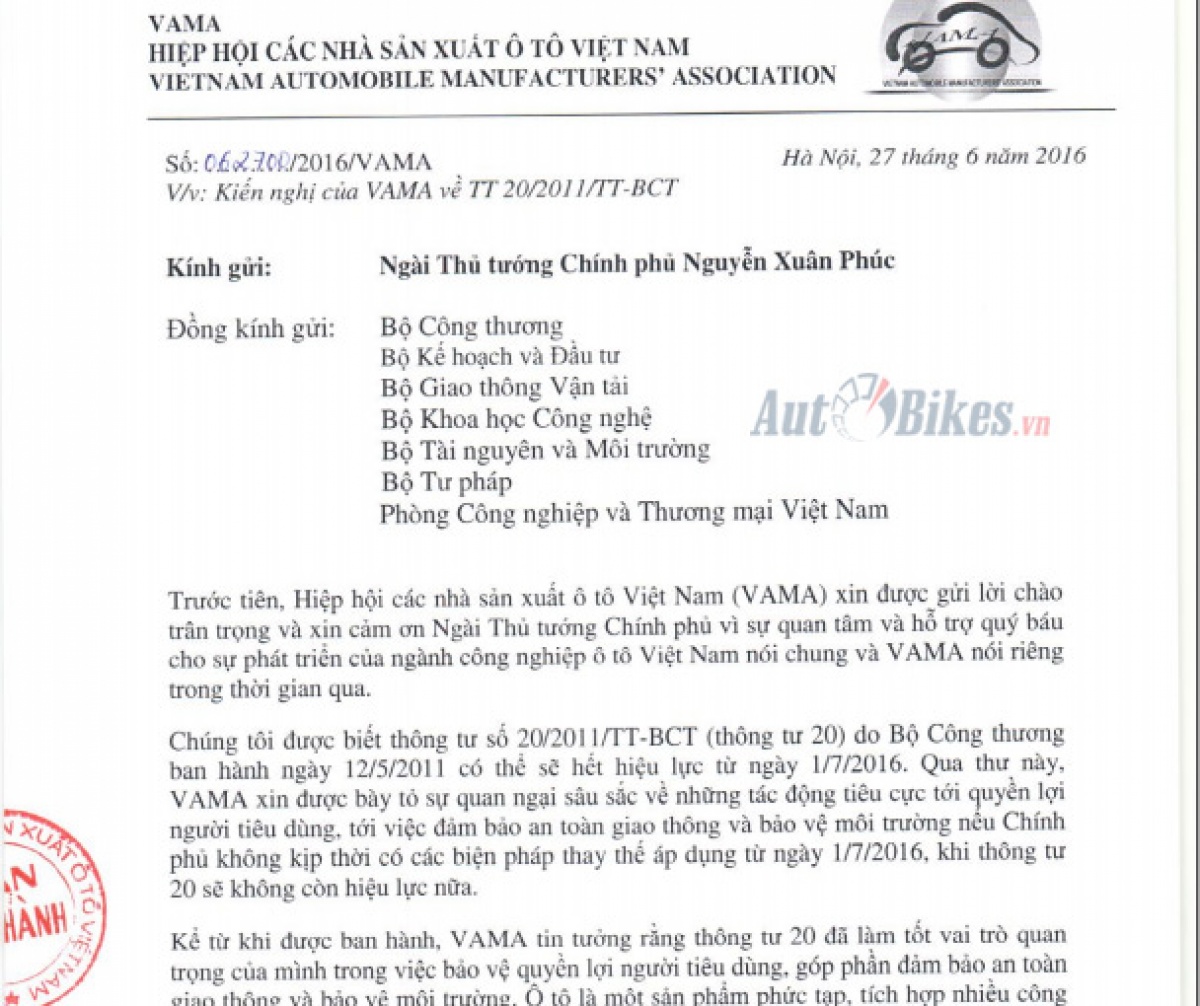 xoa thong tu 20 lang o to keu cuu