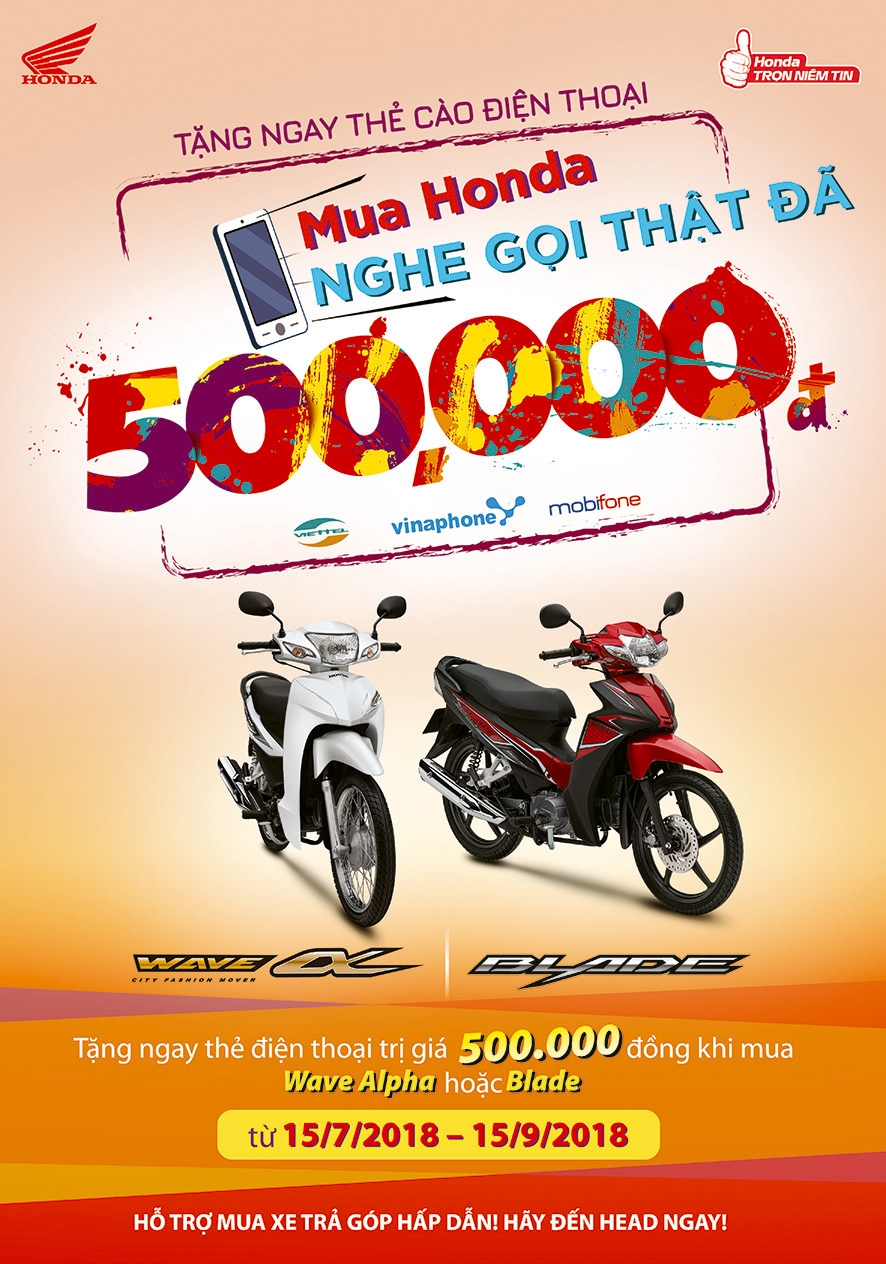 honda viet nam ram ro khuyen mai cho 4 mau xe ban chay