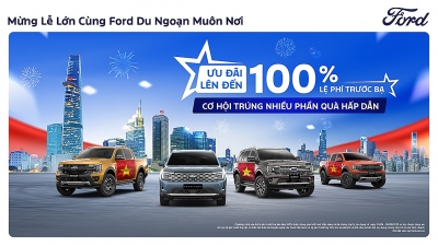 Ford mạnh tay ưu đãi tháng 9: Hỗ trợ 100% lệ phí trước bạ, quà tặng tới 130 triệu đồng