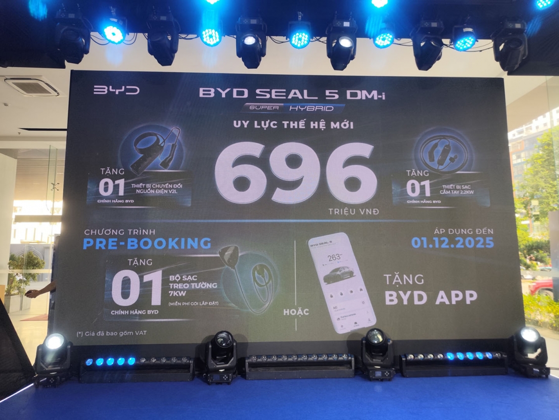 BYD SEAL 5 ra mắt tại Việt Nam, giá 696 triệu đồng BYD SEAL 5 ra mắt tại Việt Nam, giá 696 triệu đồng