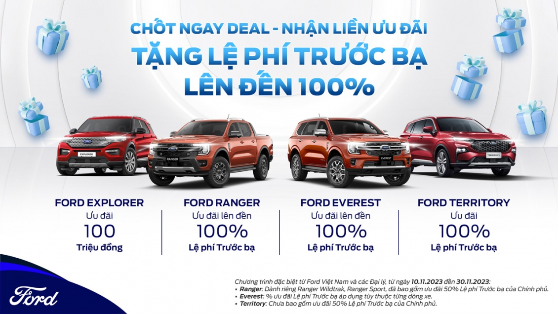 Ford Việt Nam mở 'Đại tiệc Sale', ưu đãi lớn cho khách hàng mua xe