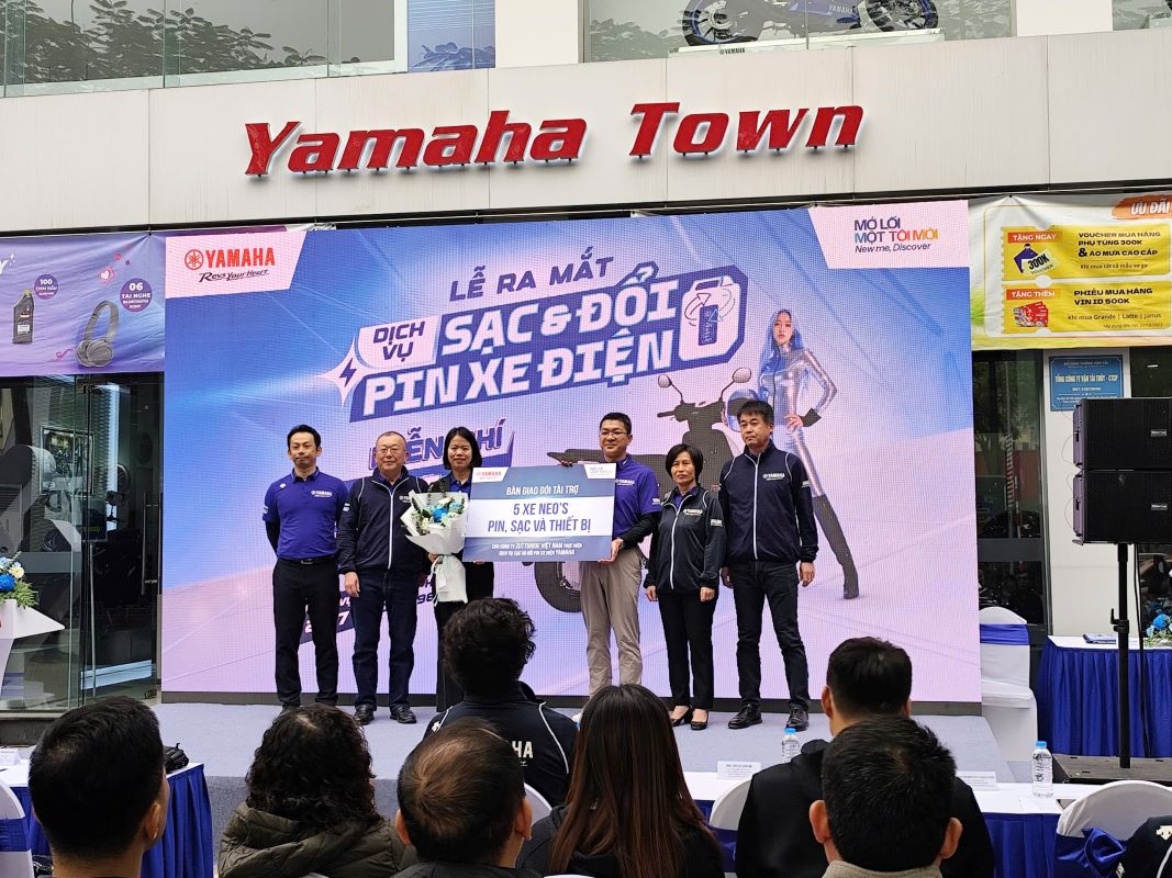 Yamaha Motor Việt Nam ra mắt dịch vụ sạc và đổi pin xe điện
