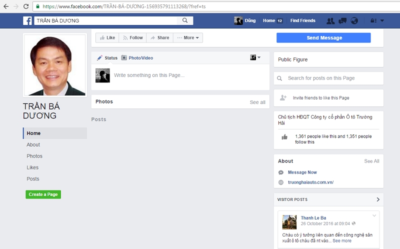 chu tich hdqt thaco bi mao danh tren mang xa hoi