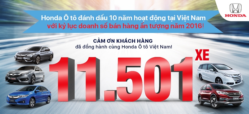 honda viet nam lap ky luc ban hon 11000 xe o to nam 2016