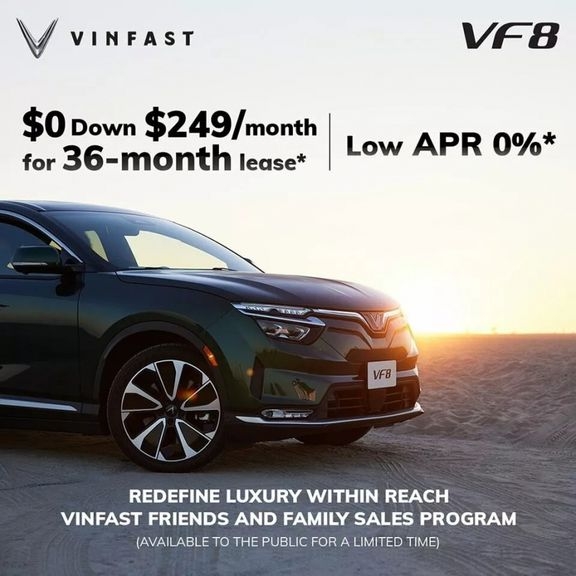 VinFast giảm giá cho thuê xe VF8 tại thị trường Mỹ