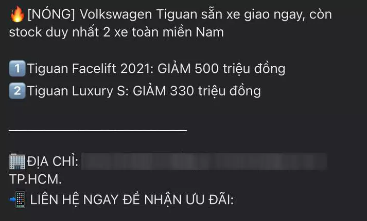 Volkswagen Tiguan giảm 500 triệu đồng tại đại lý Volkswagen Tiguan giảm 500 triệu đồng tại đại lý