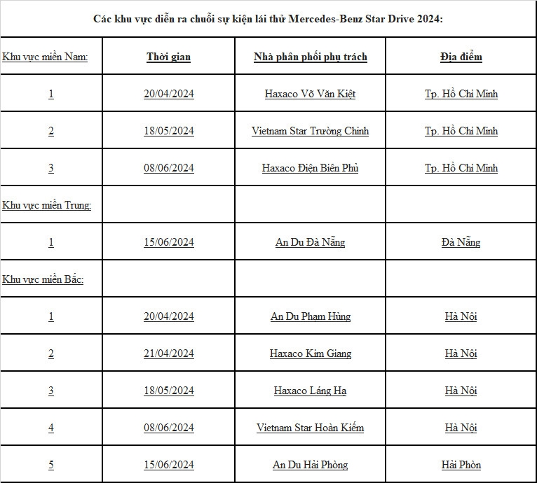 Chuỗi sự kiện lái thử Mercedes-Benz Star Drive 2024 sắp diễn ra trên toàn quốc