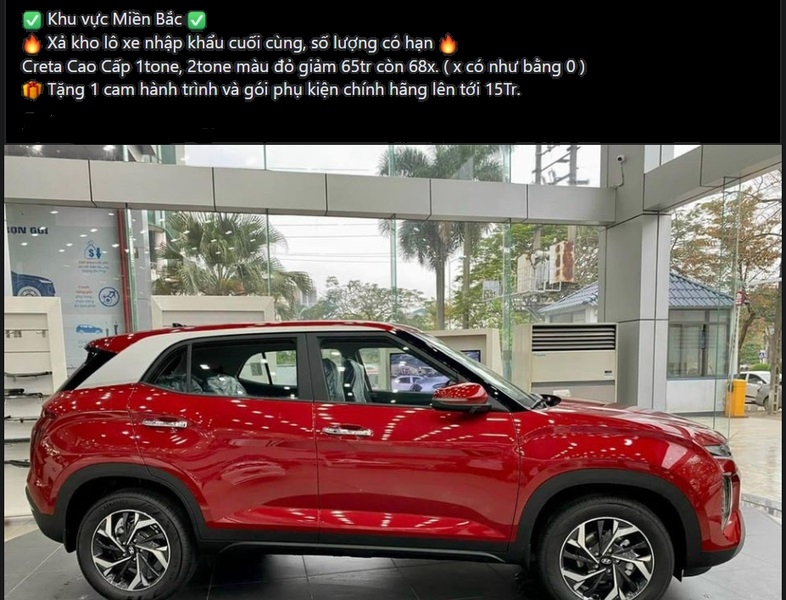 Hyundai Creta giảm 75 triệu đồng tại đại lý, tăng áp lực lên Kia Seltos