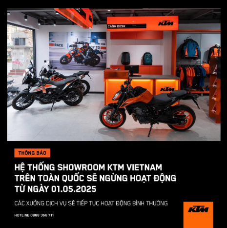 Showroom TM và Husqvarna tạm dừng hoạt động tại Việt Nam