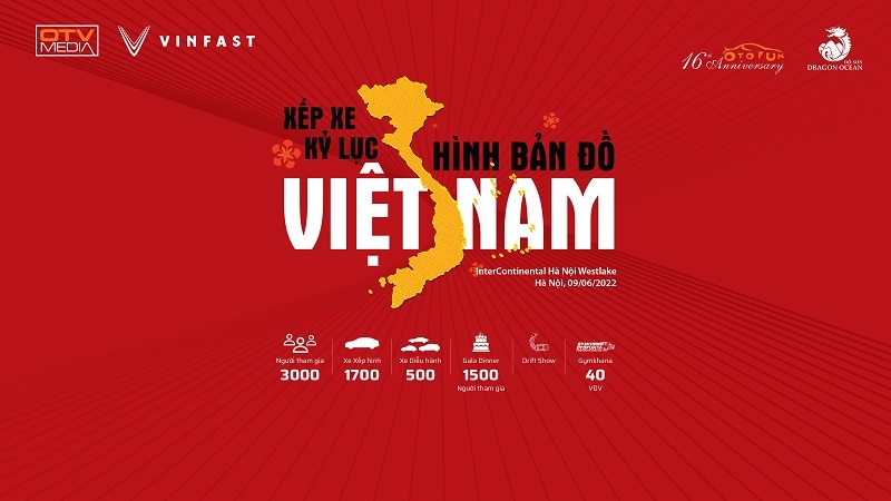 Xếp xe kỷ lục hình bản đồ Việt Nam