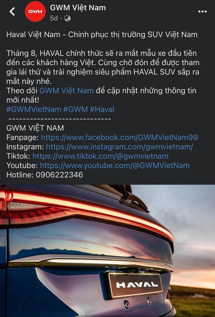 Haval chốt lịch ra mắt thị trường Việt Nam, từng là “ông vua SUV” tại Trung Quốc