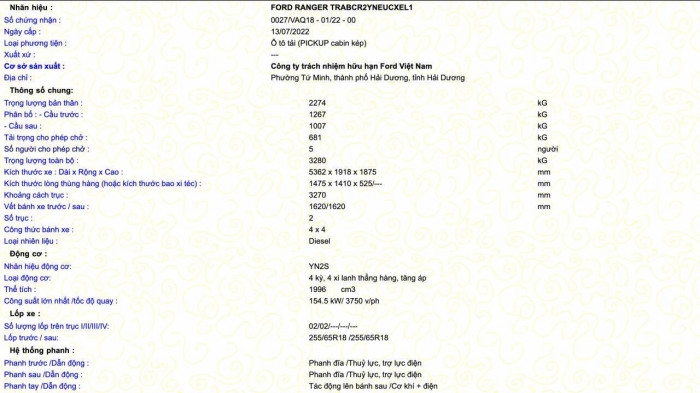 Ford Ranger 2022 được cấp giấy chứng nhận chất lượng, chờ ngày ra mắt