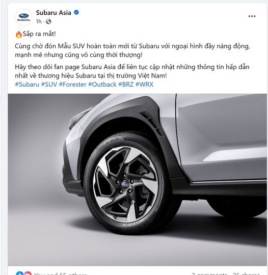 Subaru Crosstrek sắp ra mắt thị trường Việt Nam