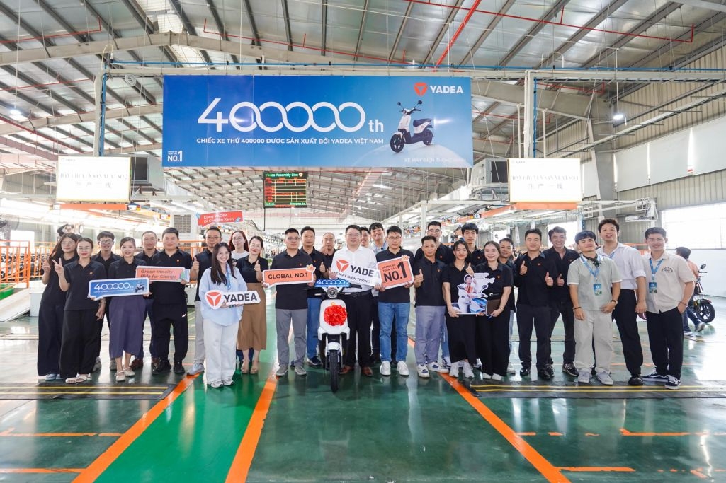 Yadea xuất xưởng chiếc xe máy điện thứ 400.000 tại Việt Nam