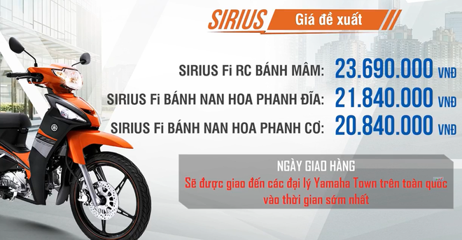 Yamaha Sirius FI 2021 giá từ 21 triệu đồng tại Việt Nam