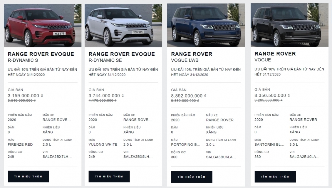 Range Rover ưu đãi 'khủng' cao nhất lên tới gần 1 tỷ đồng.