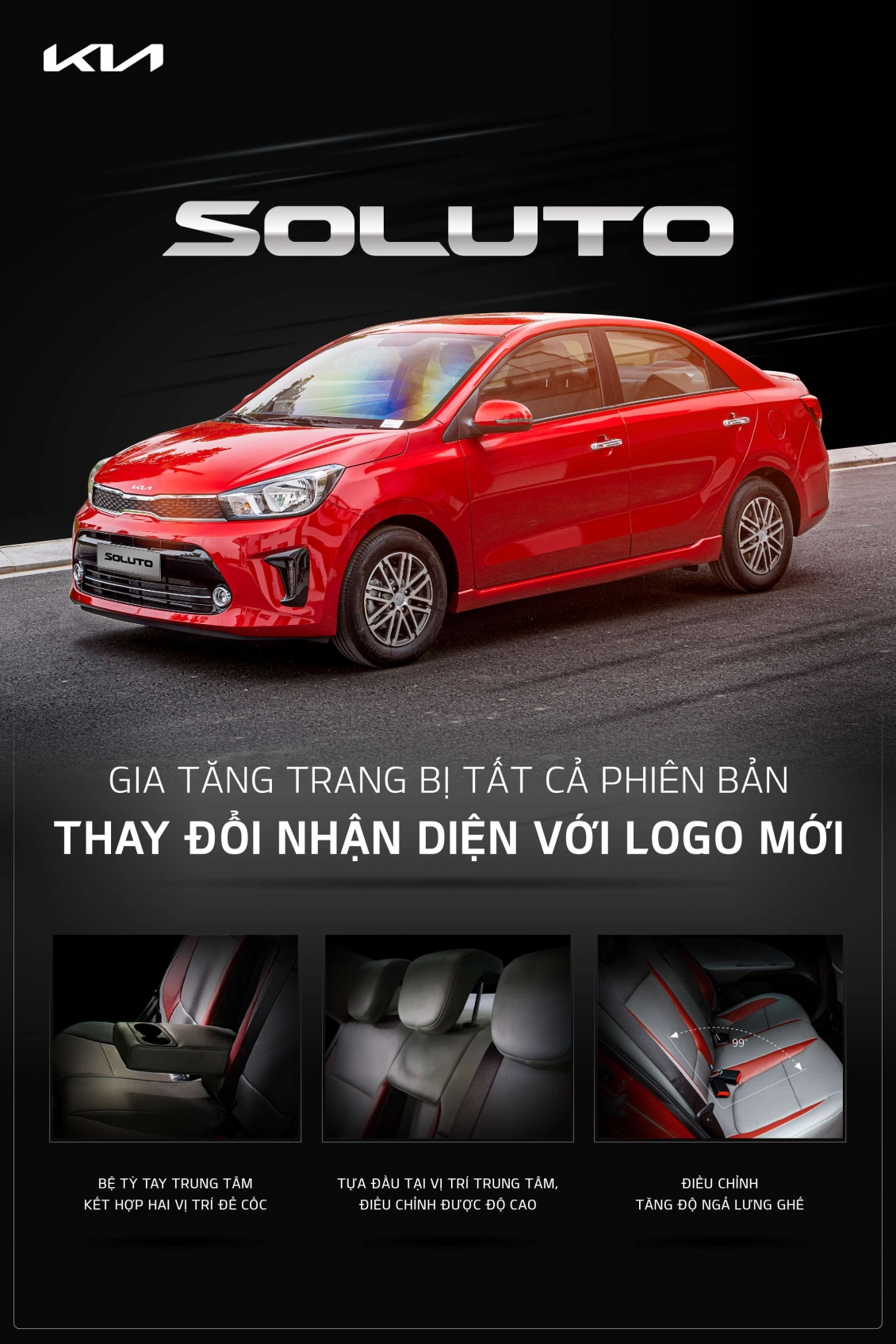 Kia Soluto thay logo mới, thêm trang bị trên tất cả các phiên bản