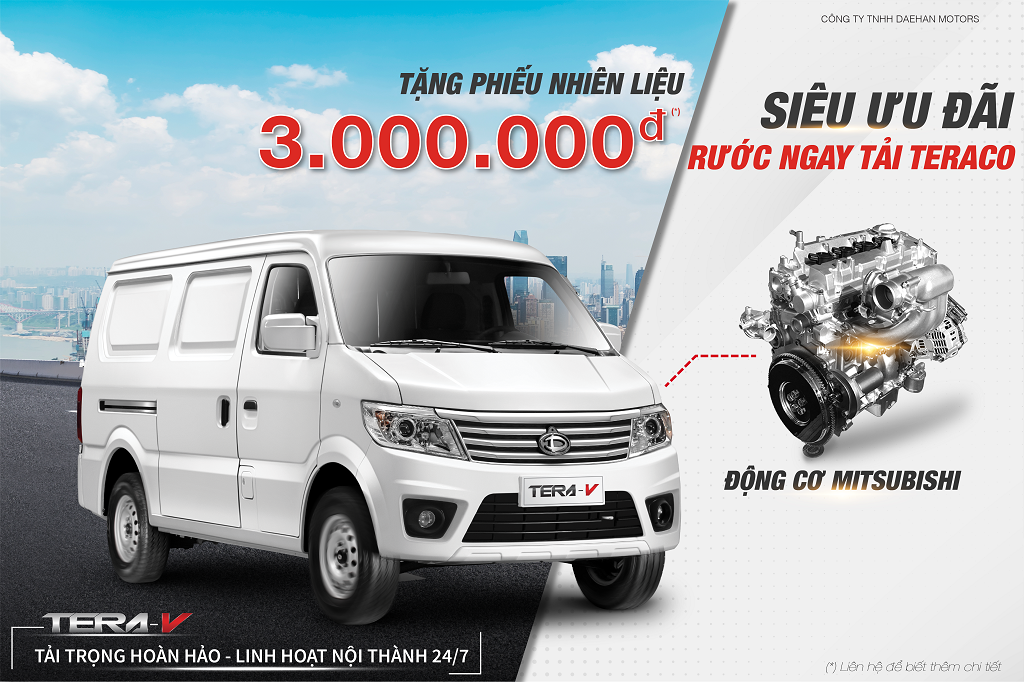 Daehan Motors giảm 50% lệ phí trước bạ cho khách mua các mẫu xe Tera Daehan Motors giảm 50% lệ phí trước bạ cho khách mua các mẫu xe Tera