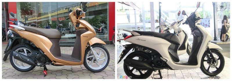 so sanh honda vision va yamaha janus vua ra mat