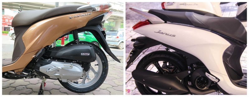 so sanh honda vision va yamaha janus vua ra mat
