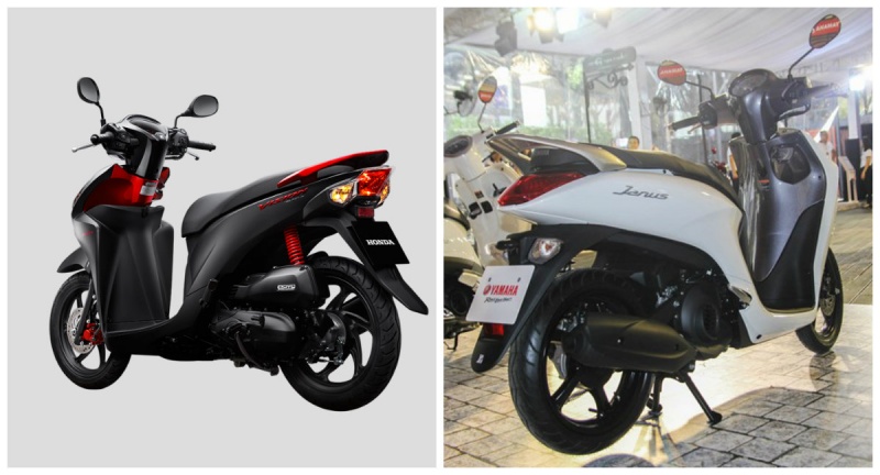 so sanh honda vision va yamaha janus vua ra mat