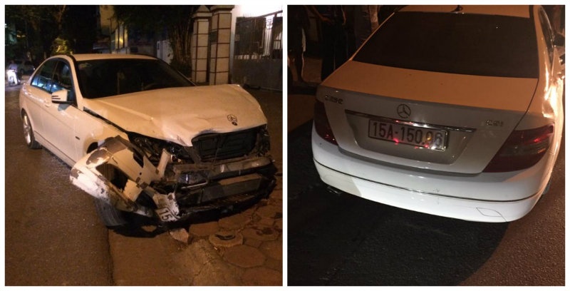 xe sang mercedes c250 gay tai nan tai ha noi roi bo tron