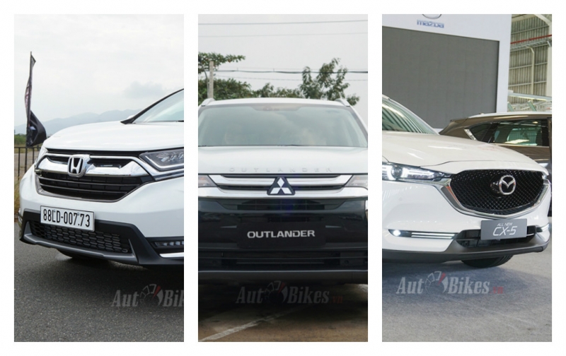 So sánh Mitsubishi Outlander, Mazda CX-5 và Honda CR-V