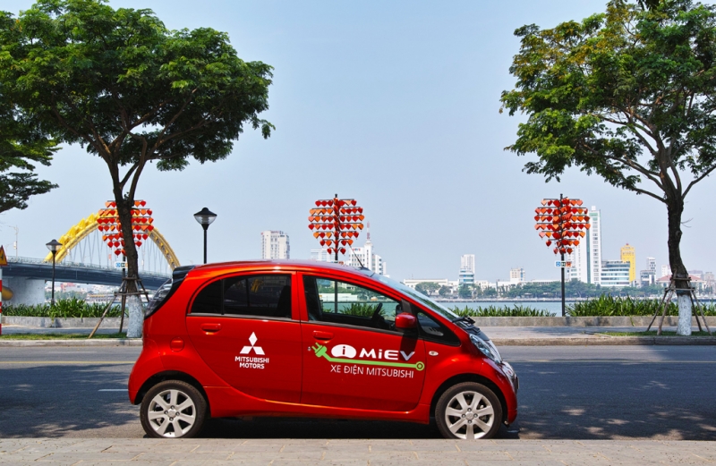 mitsubishi tang xe dien cho tp da nang