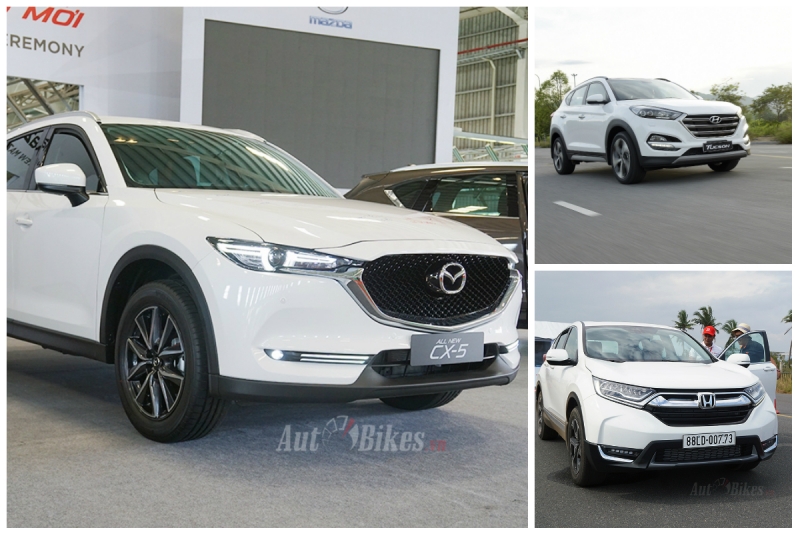 Soi chi tiết 3 đối thủ Mazda CX-5, Honda CR-V và Hyundai Tucson