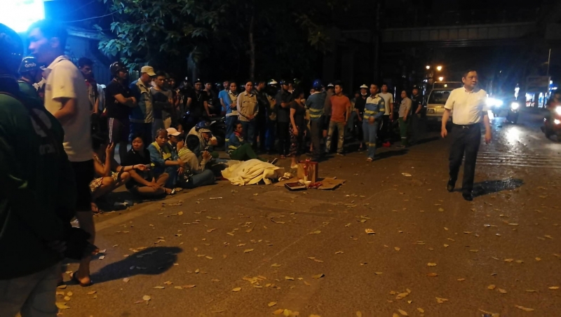 video o to dien gay tai nan trong dem nu cong nhan moi truong tu vong