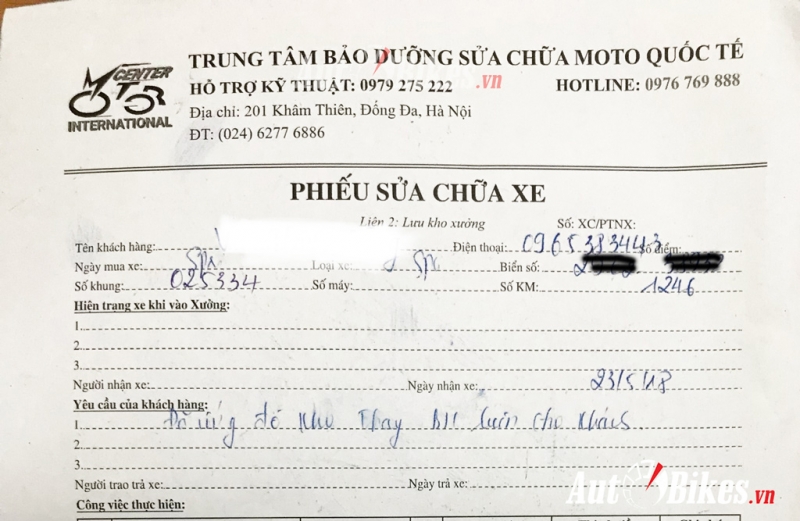 vespa sprint hong bom xang sau 3 thang su dung