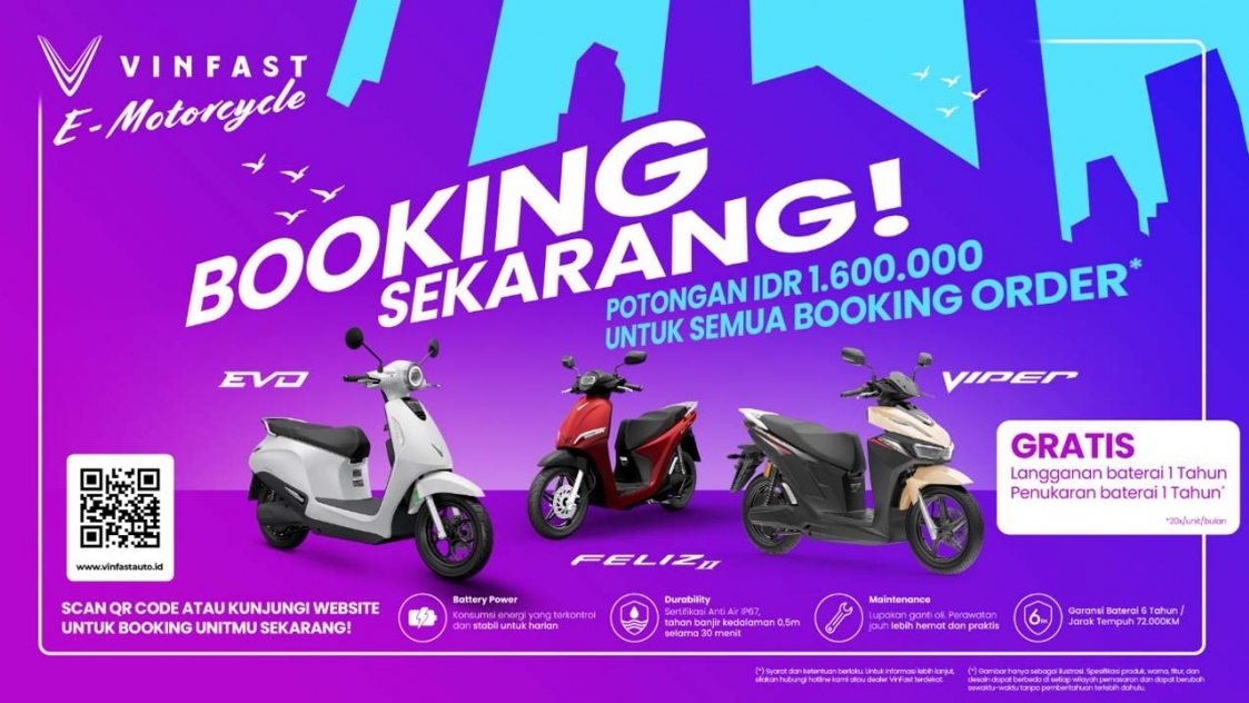 VinFast tăng tốc tại Indonesia, chính thức nhận cọc 3 mẫu xe máy điện đổi pin