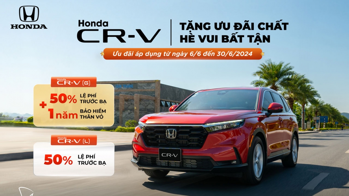 Honda CR-V, City và Accord nhận ưu đãi lớn trong tháng 6