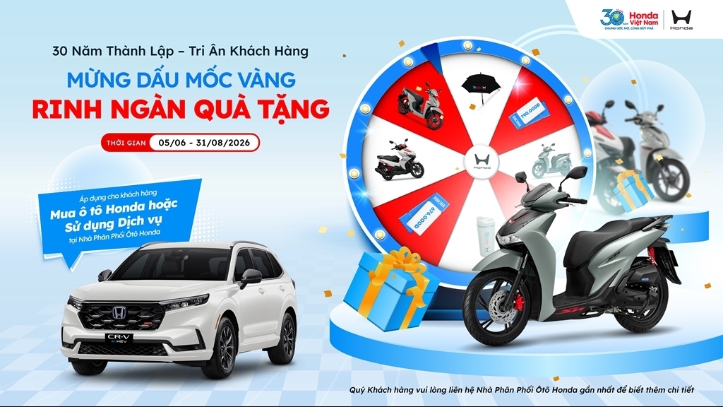 Honda Việt Nam tung chương trình tri ân khách hàng với tổng giá trị giải thưởng hơn 7 tỷ đồng