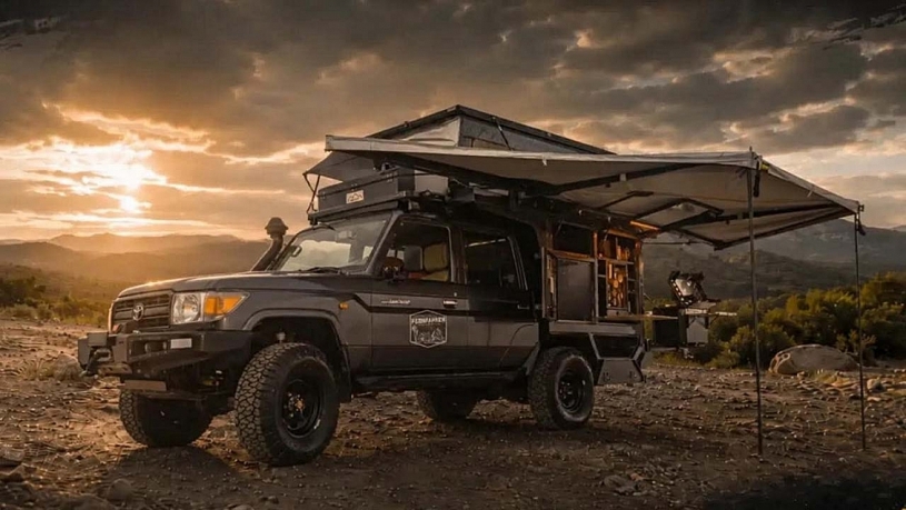 Toyota Land Cruiser hóa nhà di động có thể ngủ 4 người, tích hợp bếp và phòng tắm