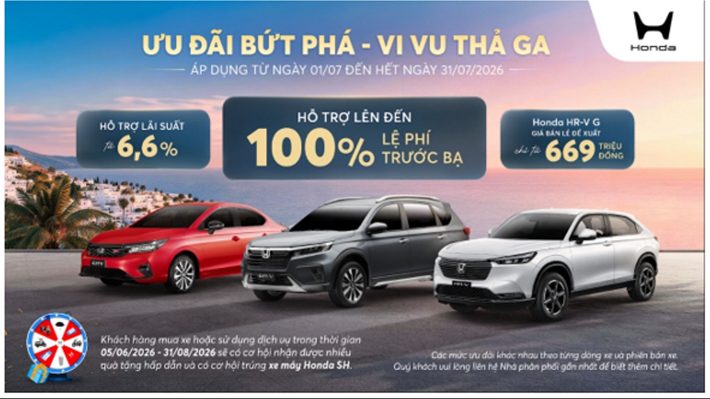 Honda Việt Nam tung loạt ưu đãi hấp dẫn trong tháng 7