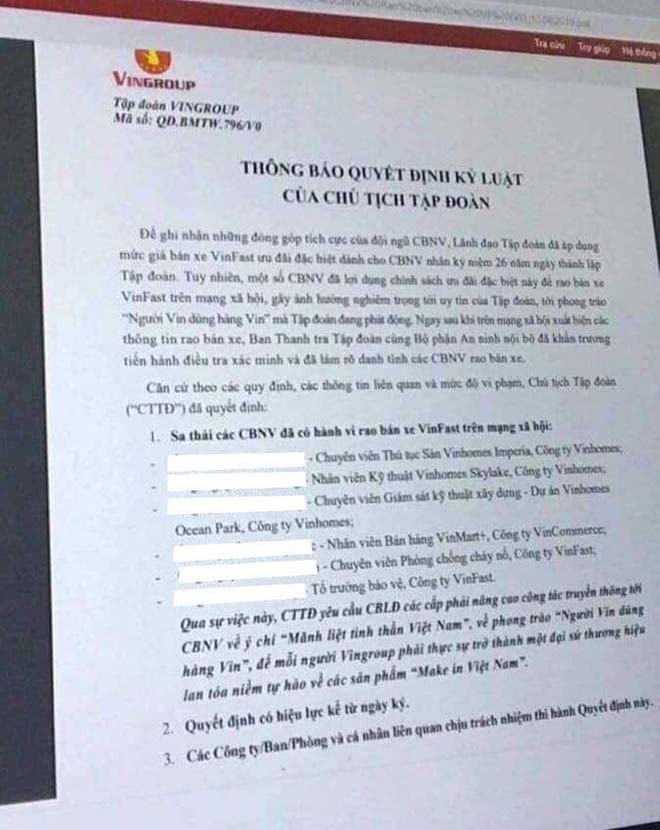 Bán xe VinFast ăn chênh trăm triệu, nhiều nhân viên bị sa thải