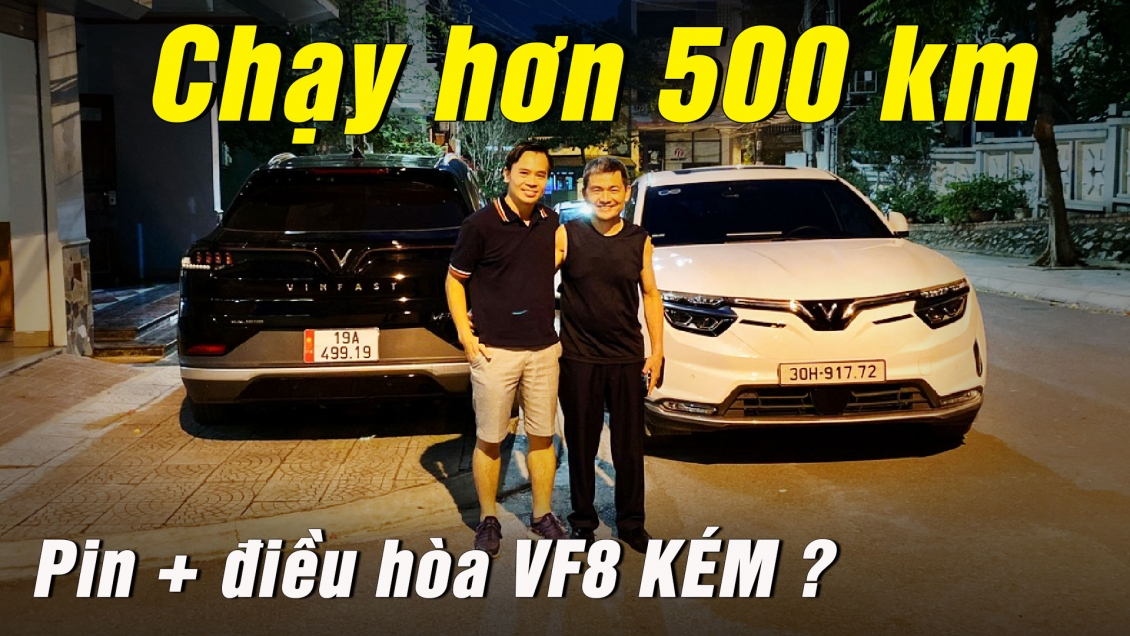 Video chạy hơn 500 km để test pin và điều hòa VinFast VF8