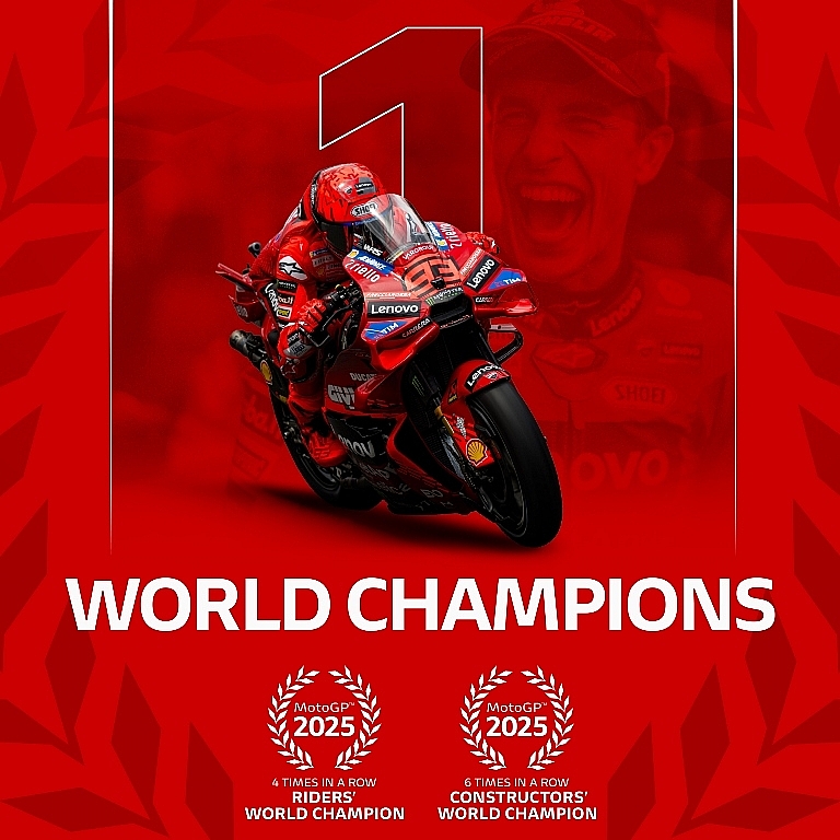 Ducati lần thứ tư liên tiếp vô địch thế giới MotoGP Ducati lần thứ tư liên tiếp vô địch thế giới MotoGP