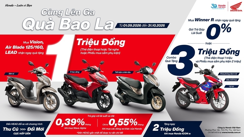 Loạt xe máy Honda “đại hạ giá”, bùng nổ ưu đãi mùa tựu trường