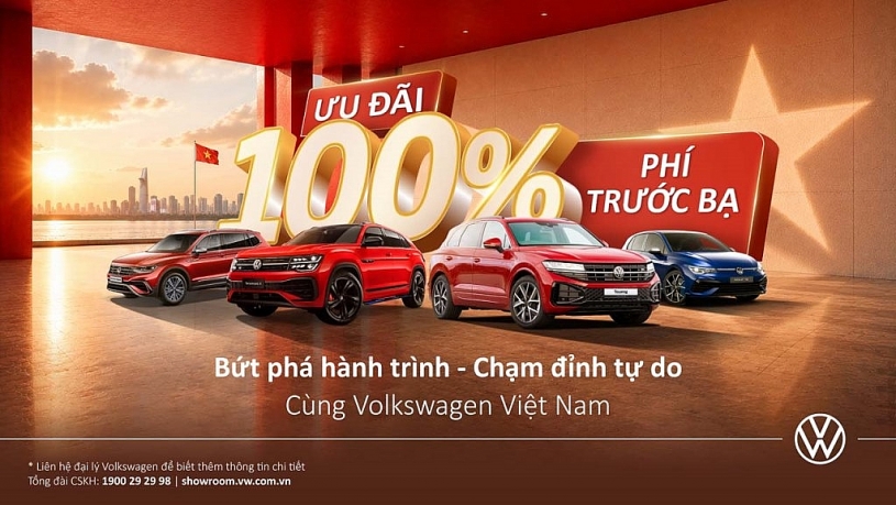 Volkswagen 'chơi lớn' tháng 9: Miễn toàn bộ 100% phí trước bạ